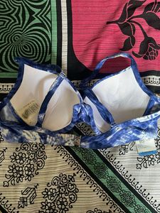 Blue Tie-Dye Bikini Top
