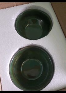 Chic Green &amp; White Bowl Set