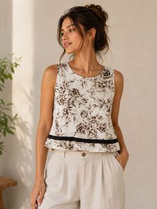LOFT Floral Print Sleeveless Top