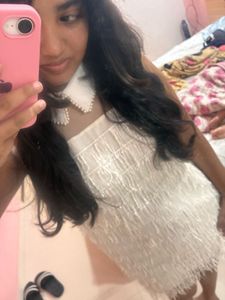 Stunning White Fringe &amp; Sequin Dress