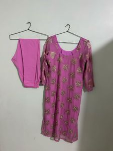 Pink Embroidered Kurta