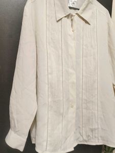 Cream Pintuck Kurta Shirt