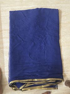 Blue chiffon Saree with stiched blouse