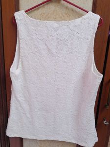 Off White Netted Top