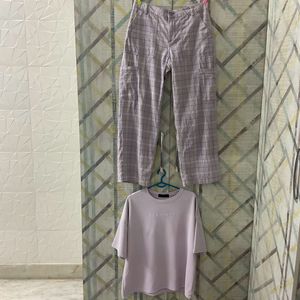 Lilac outfit Top And Jeans