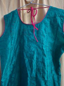 Embellished Teal Kurta with dupatta