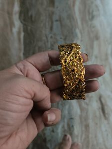 Ornate Gold-Tone Statement Bangle
