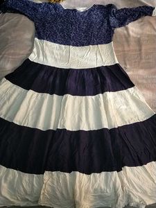 Beautiful Blue &amp; White Striped Kurta