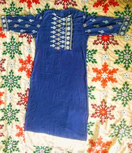 Embroidered Blue Kurta