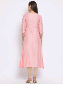 Elegant Pink Embroidered Kurta free delivery