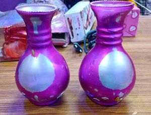 Decorative Purple  Glass Vases (Set of 2)