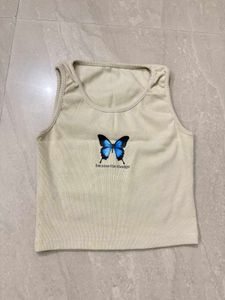 Butterfly Graphic Crop Tank Top