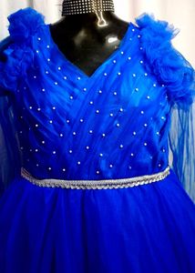 Royal Blue Tulle Formal Gown