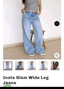 Off Duty Wide Leg Denim Jeans