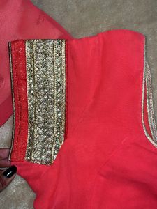 Pink Festive Saree With Blouse