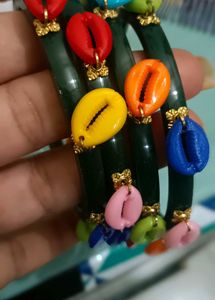 Colorful Shell Charm Bangles