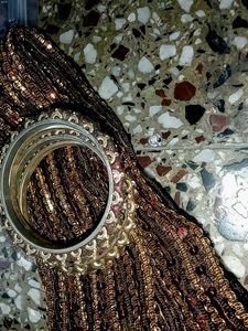Elegant Gold and Maroon Bangles Set