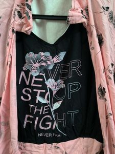 Pink Floral Tie-Up Crop Top