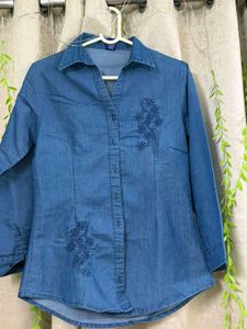 Embroidered Denim Shirt