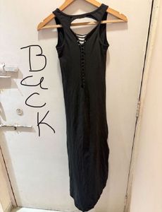 Black Strappy  Back Maxi Dress