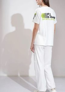 White Sports League T-Shirt Jogger Set