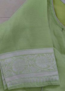 Elegant Light Green Floral Saree