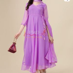 Elegant Purple Anarkali Kurta Set