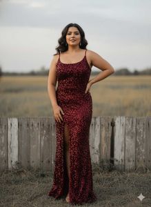 Sequin Slit Gown