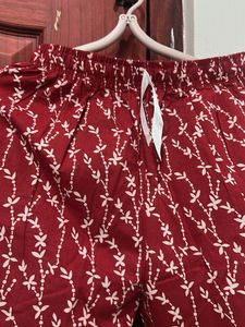 With Tag Red floral Printed co-ord Set