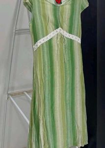 Green Striped Midi Dress
