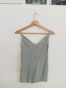 Grey Spaghetti Strap Tank Top