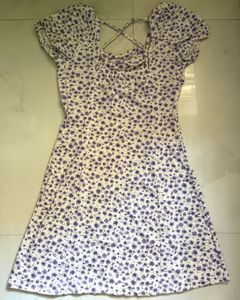 lavender Floral Print Mini Dress