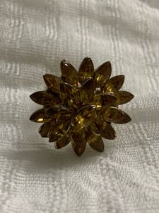 Amber Blossom Statement Ring