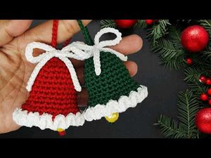 Crochet Christmas Bell Ornaments(set of 2)