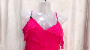 Vibrant Pink Ruffled Camisole Top