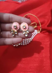 Beautiful Pearl Necklace With Earrings
