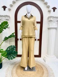 Sunshine Yellow Embellished Palazzo Co-ord Set