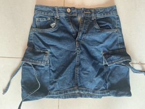 y2k Denim Cargo Mini Skirt