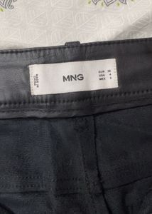 Mango Black Faux Leather Pants