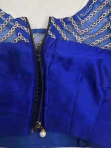 Blue Readymade Saree Blouse