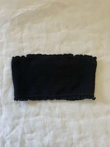 Black Smocked Tube Top