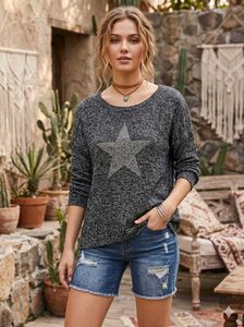 🎉Buy1 Get1 Free🎉Sparkly Star Knit Sweater P