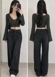 Chic Lace-Up Crop Top with Bell Sleeves