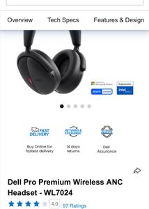 Dell pro plus wireless ANS headset