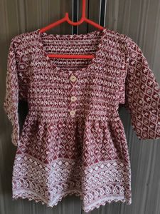 Patterned Top with 3/4 Sleeves