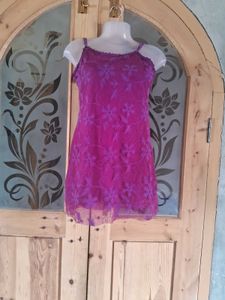 Stunning Purple Embroidered Mini Dress