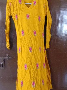 Kurti Mustard Yellow Colour