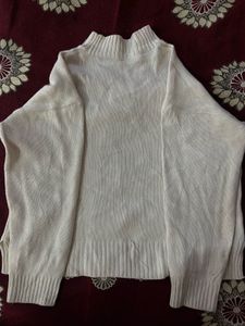 Cream Knitted Turtleneck Sweater