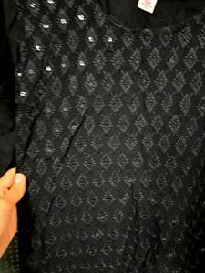 Stylish Black Kurta with tikli work