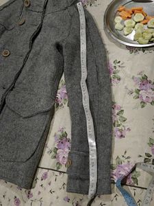 Gray Hooded Wool Blend Coat winter